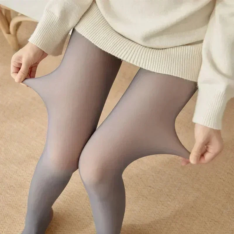 Women'S Thermal Leggings Panty Fleece Women Pantyhose Stockings Tights Women Winter Fake Translucent Warm Sexy Pantyhose Winter